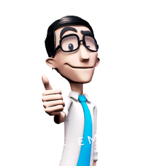 Hugo faz o sinal de positivo. Ao seu redor, o texto: Site amigo do surdo, acessível em Libras